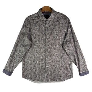 EGARA Slim Fit Stretch No Iron button Front Long Sleeve Dress Shirt Men’s Size L